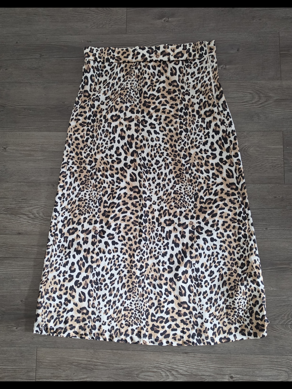 Umgee Leopard Print Midi Skirt in Tan, Black & Cream